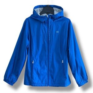 Calvin Klein Blue Fleece Lined Windbreaker Jacket